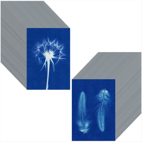 60 Sheets Sun Print Paper Cyanotype Paper Kit A6 Sun Art Paper