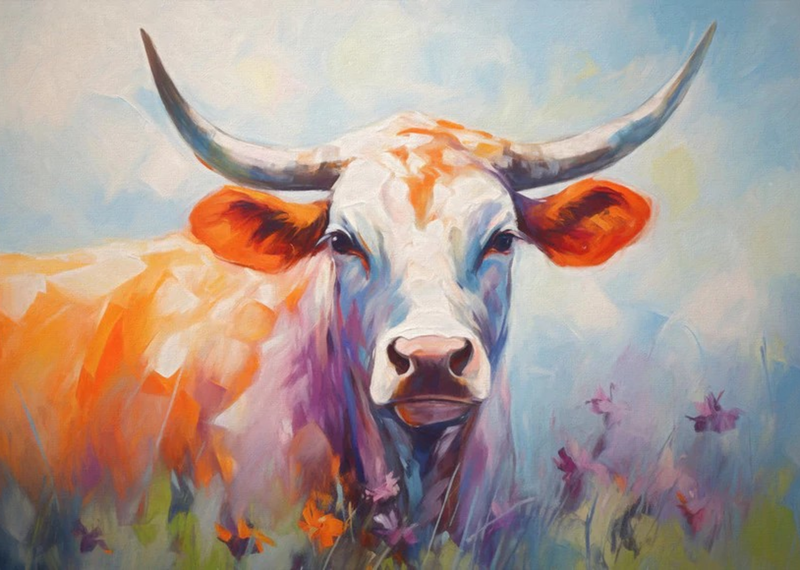 Canvas Wall Art Decor - Nguni Cow Abstract