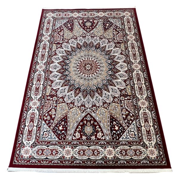 Dark Red Persian Floral Carpet - 300 x 200 cm