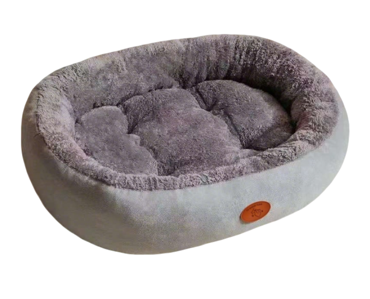 Pet Bed (Compatible with Small/Medium Pets) - Grey Double-Fleece Style