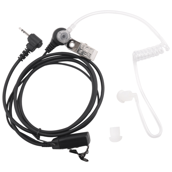 1 Pin Covert Acoustic Tube Earpiece Surveillance Headset With Ptt &amp; Mic For