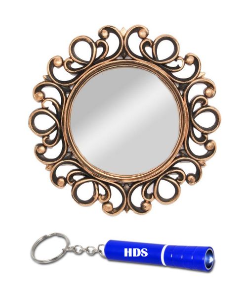 Elegant Antique-Inspired Round Mirror with Torch