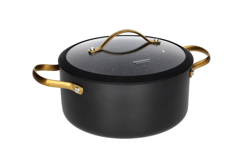 Danny home Black 3.6L Non stick Casserole pot 22cm