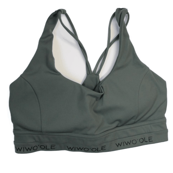 Women's Cross-Back Activewear Sports Bra- Army Green Colour, Size: M