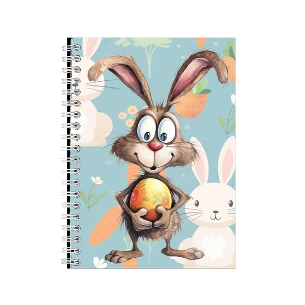 Golden A5 Notebook Spiral Lined Trendy Easter Graphic Notepad Present 085
