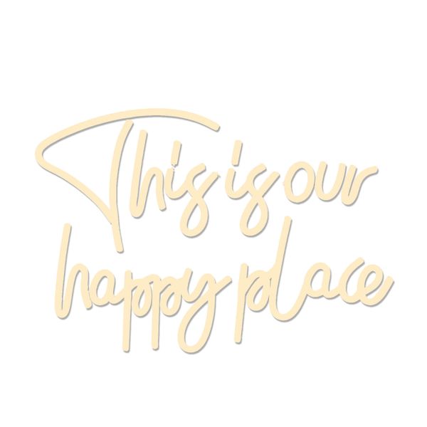 This is Our Happy Place Neon Sign Warm White Neon Signs for Wall Decor