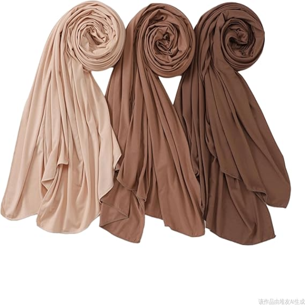 Premium Jersey Hijab Set3-Pack Soft 4-Way Stretch Head Scarf Wraps