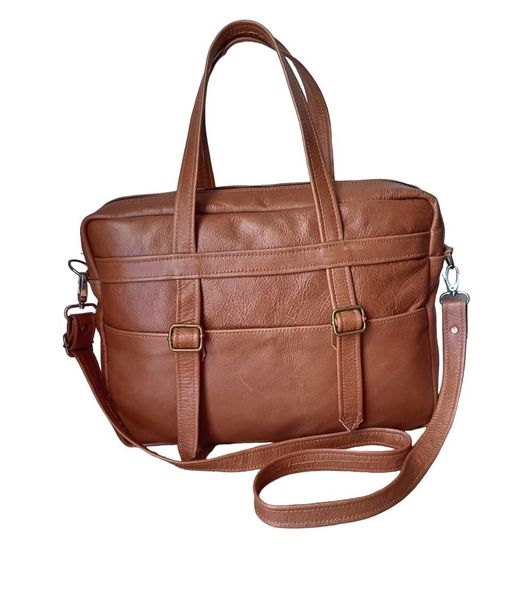 Genuine Leather Laptop Bag Rich Brown