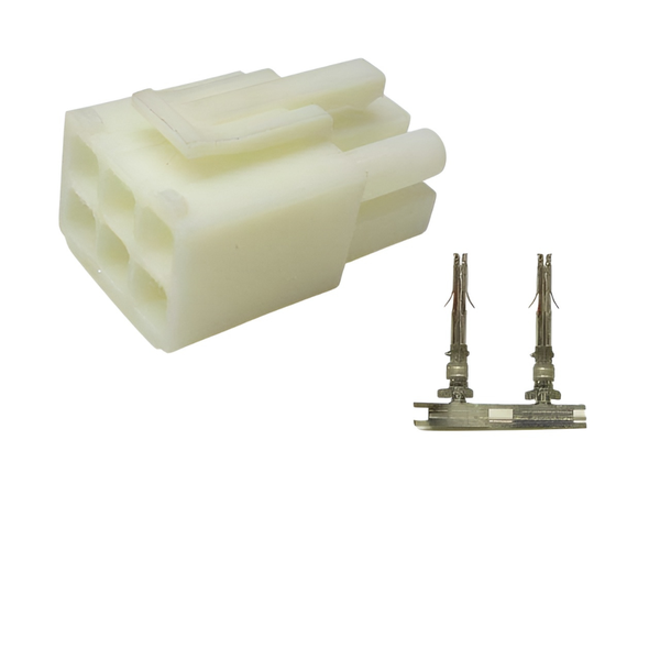 XY138-06F: 4.5mm 6-Way EL Square Female Connector w/ Release-Lock