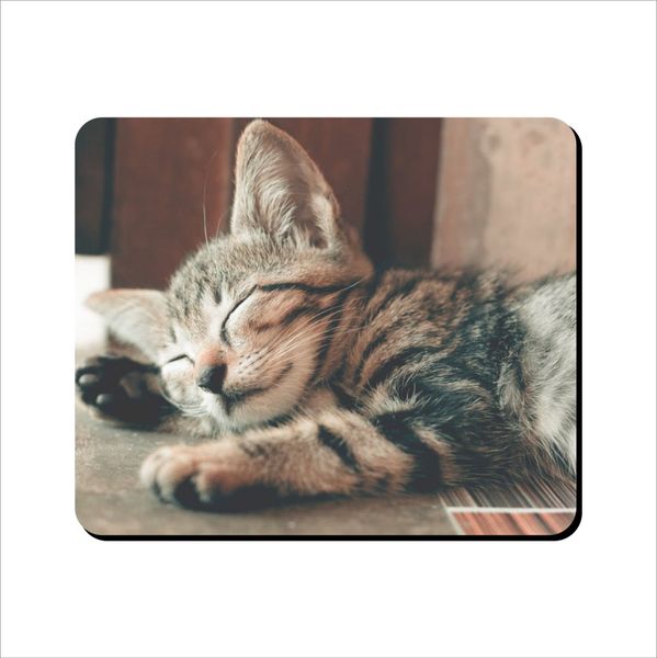 Mouse Pad - Sleeping Striped Kitten