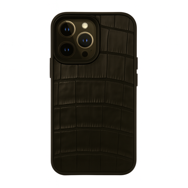 Genuine Nile Crocodile Phone Case Compatibal with Apple iPhone 16 Range