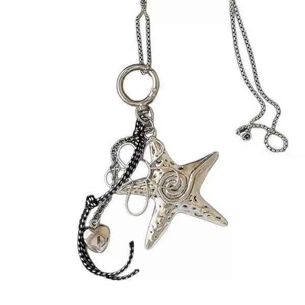 Starfish flower love necklace for women, niche design, long collarbone