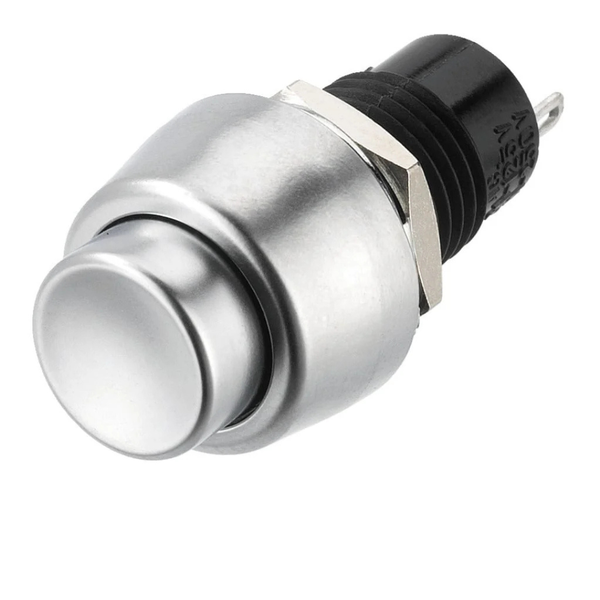 DS465S Momentary Midget Push Button Switch SPST 3A 125VAC Ø15mm Silver