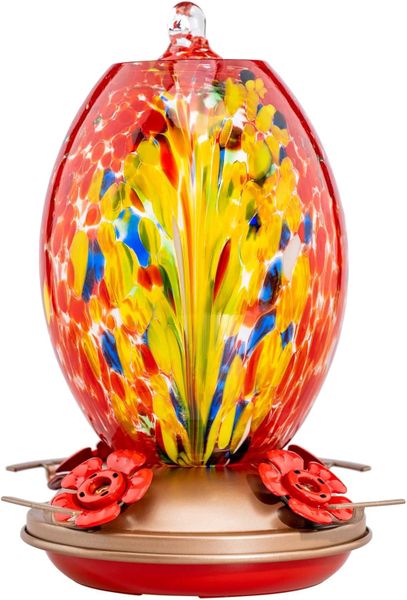 Glass Humming Bird Feeders for Outdoors - Outdoors Hanging Garden Decor