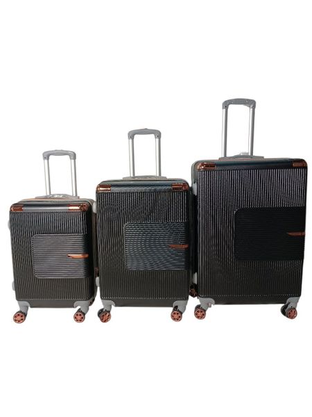 3-Piece Hard Shell Suitcase Set - Black (Code: 158)