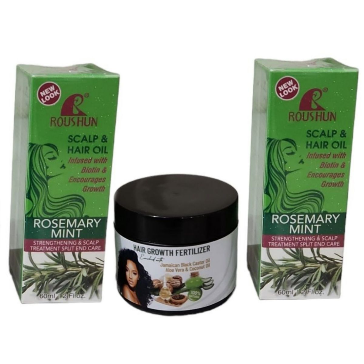 2 Rosemary Mint Scalp and Hair Oil with Hair Growth Fertilizer
