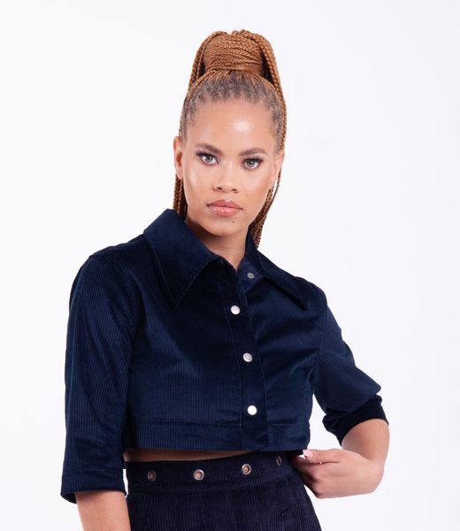 iGoda Elementary Cropped Jacket - Red