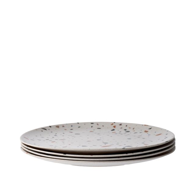 George &amp; Mason - Bamboo Fibre Terrazzo Round Dinner Plate 25cm - 4 Piece