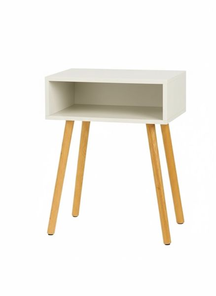 Counter Square Side Table - White Bedside Pedestal