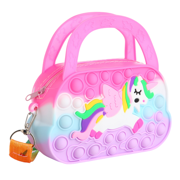 Kids Interactive Pop-It Unicorn Shoulder Handbag - Purple