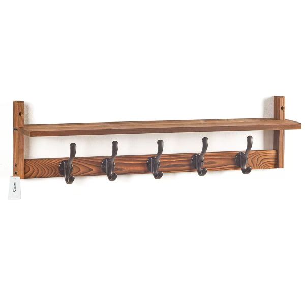 Coxn-Coat Rack Wall Mount with Shelf,Entryway Wall Hooks with Shelf,Hangers