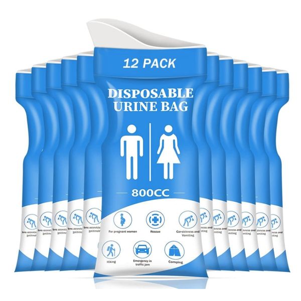 Disposable Urine Bag, 12Pack Pee Bags for Travel for Women/Men