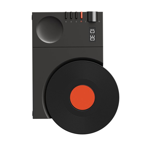 Vintage BT Speaker, Digital Clock, Black