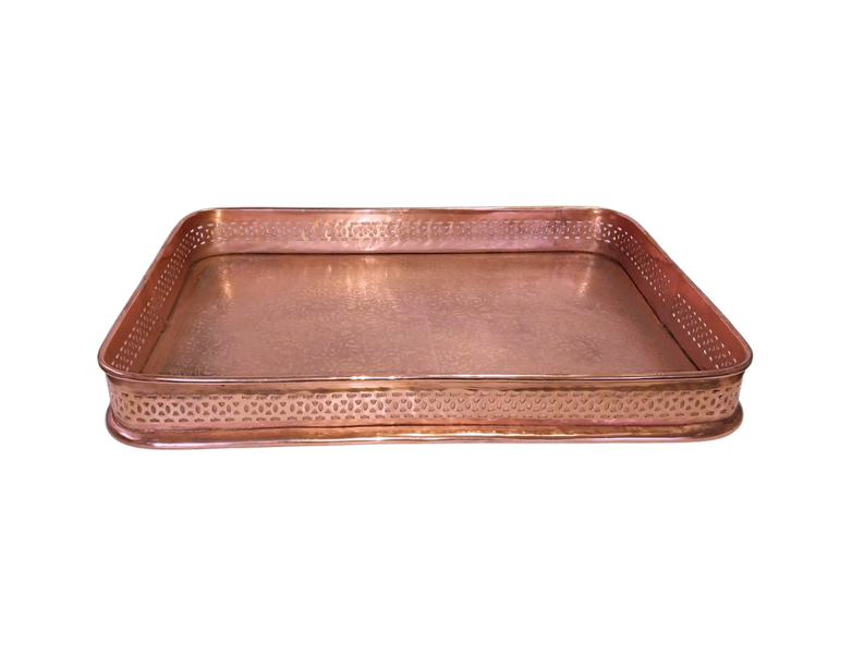 Handcrafted Rose Gold Plated Gallery Tray