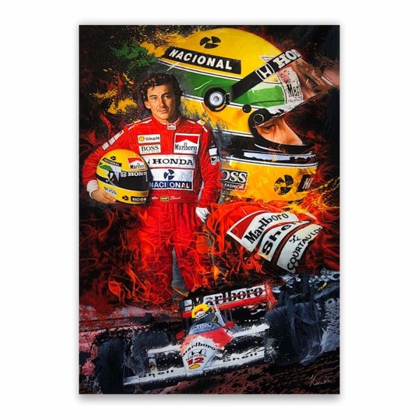 Ayrton Senna Painting Poster - A1