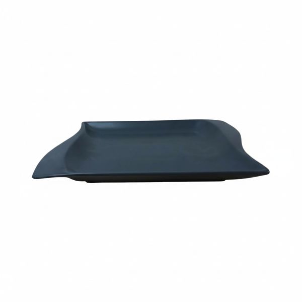Black Wavy Side Plate 24cm x 24cm x 1.5cm - Set of 8