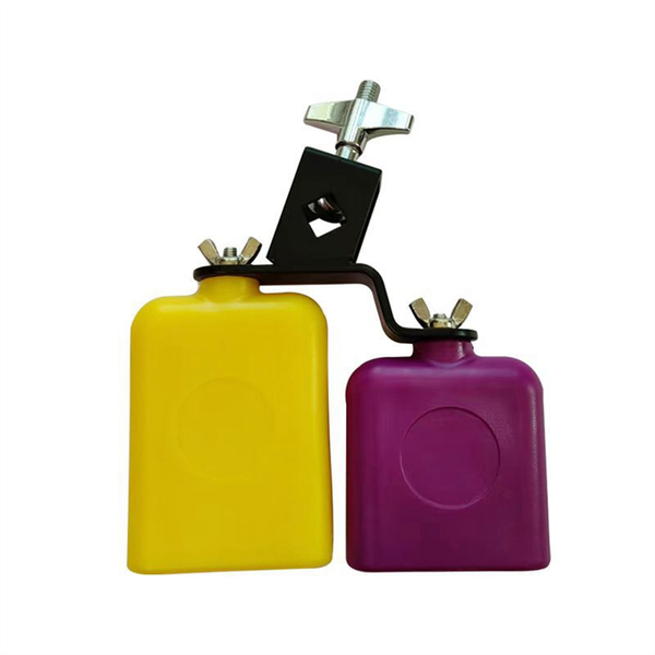Double Sambago Bell Latin Music Yellow Purple Cowbell