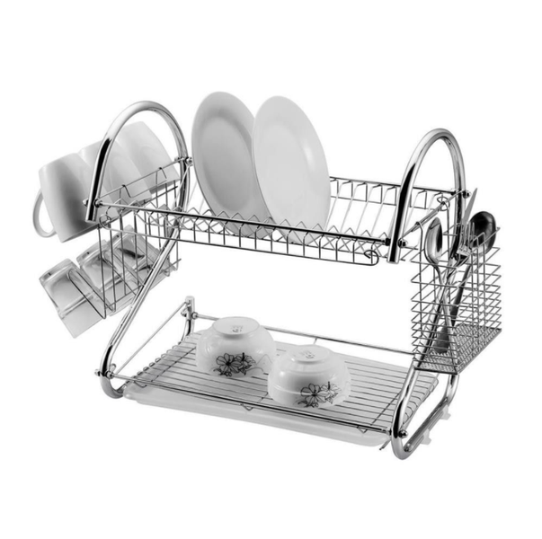 Dish Rack Double Layer - Silver
