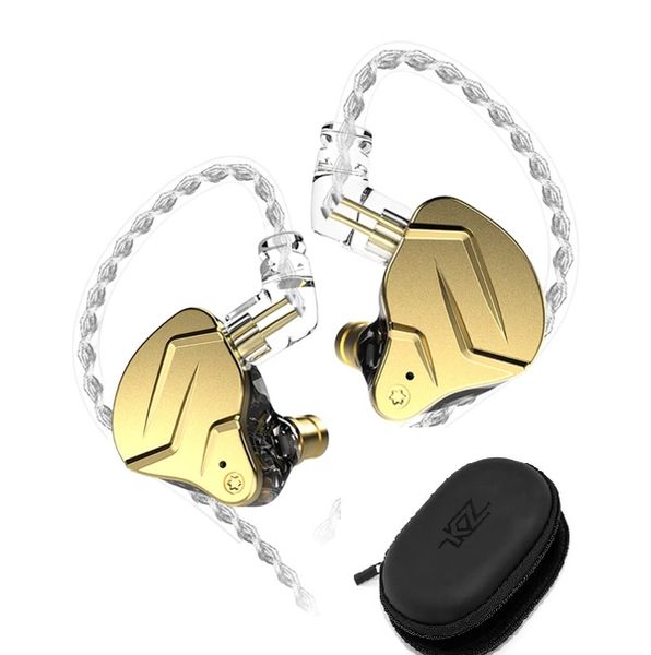 KZ ZSN Pro X – Magnetic + BA – In-Ear Monitors with Case – No Mic – Gold