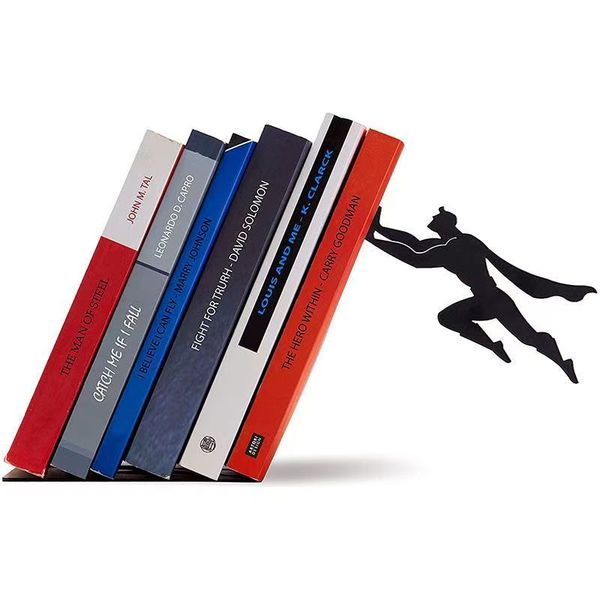 Superman Metal Bookshelf Creative Art Student Book Baffle Book Clip Desktop