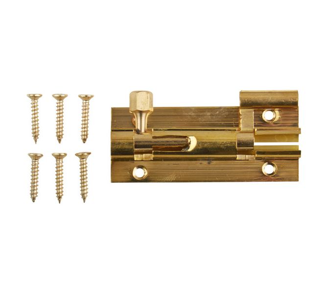 63 mm Barrel Bolt Necked Polished Brass