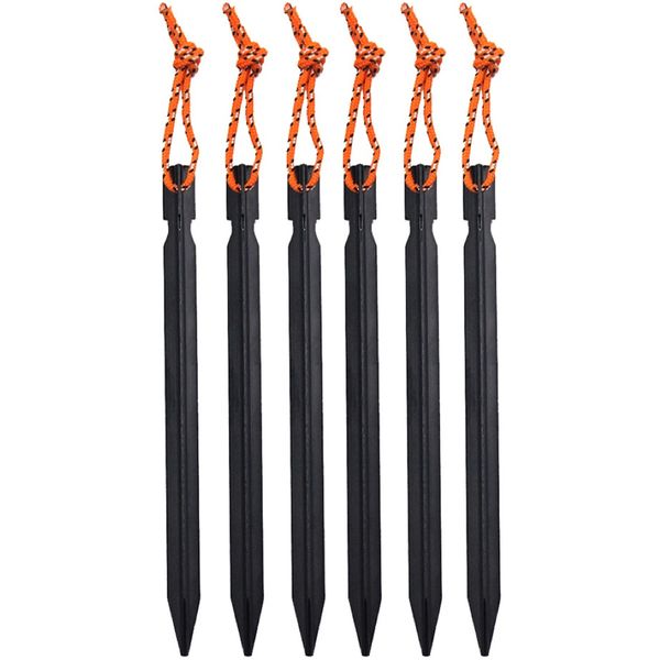 Camping Metallic Aluminium Tent Peg Set of 6 (18cm)