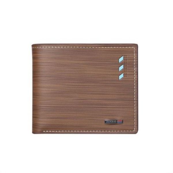 Men's Casual Leather Bifold Wallet Card Slots, Zipper Coin Purse Money Clip