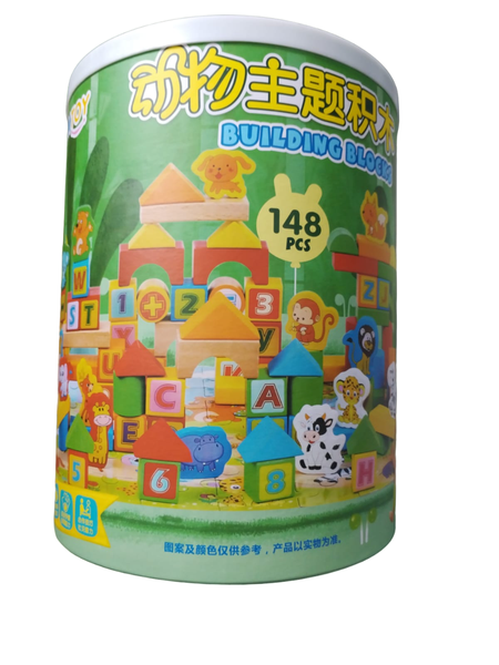 Animal Wooden Educational building Blocks 148 Piece Set