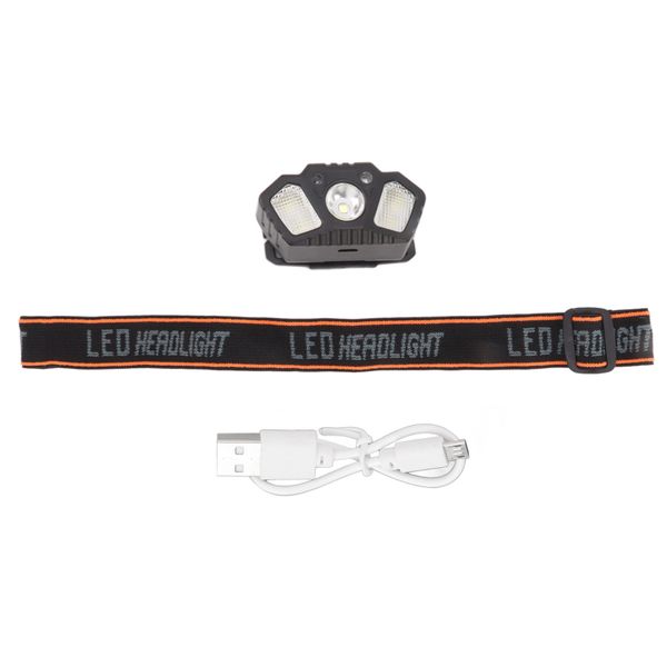 Led Headlamp White and Red Light High Bright Motion Sensing Usb