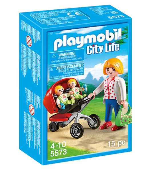 Playmobil My Life - Mother with Twin Stroller 15 Pieces