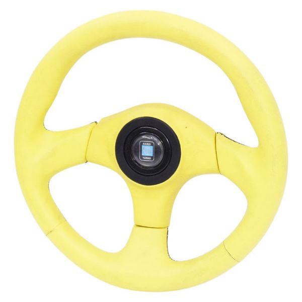 Universal Sports Design Steering Wheel Canary Yellow Vinyl Leather