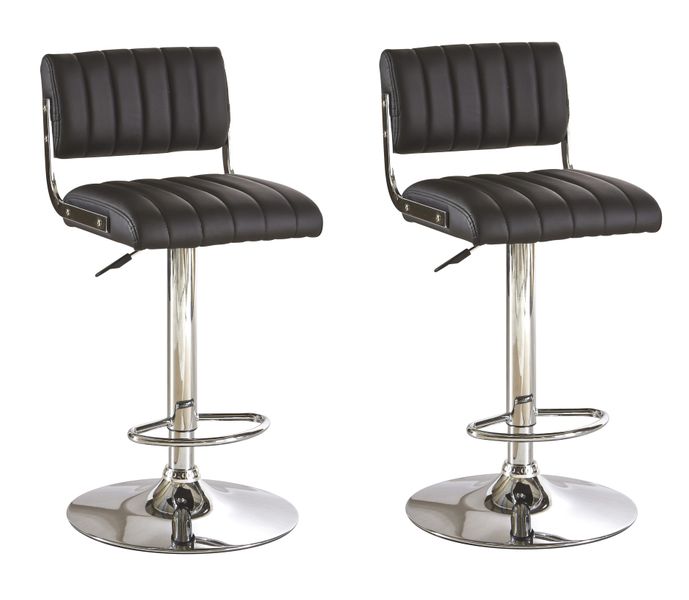 Bar Stools / Swivel Kitchen Counter Chairs - Set of 2 – Black Colour