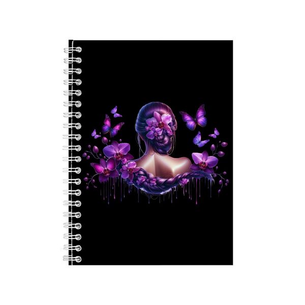 White Orchids A5 Notebook Spiral Lined Trendy Notepad Woman Idea 404