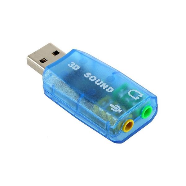 USB Audio 5.1 Channel Sound Card Adapter Blue