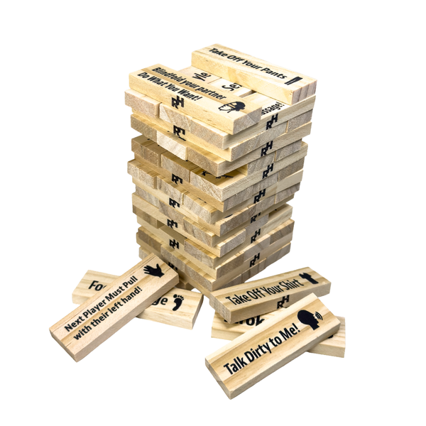 RH &amp; Co. Wooden Block Game for Couples - 48 Piece Game