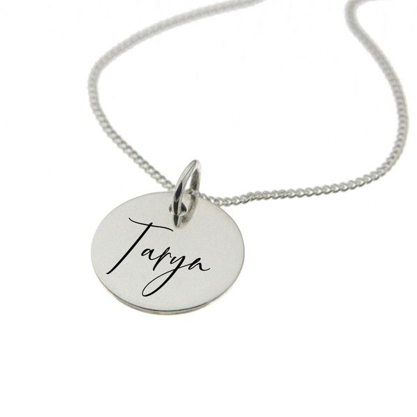 Taryn" Personalised Engraved Necklace in Sterling Silver