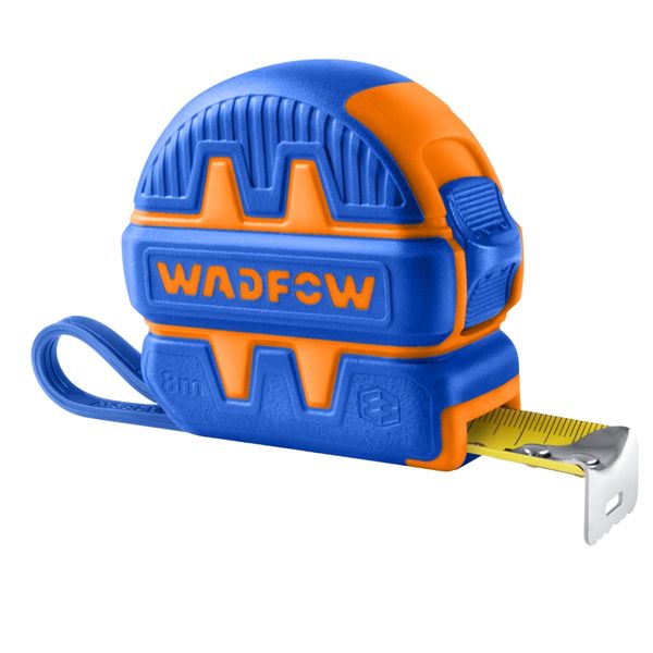 Wadfow - Steel Measuring Tape (8m x 25mm) with Hanger - One Button Lock