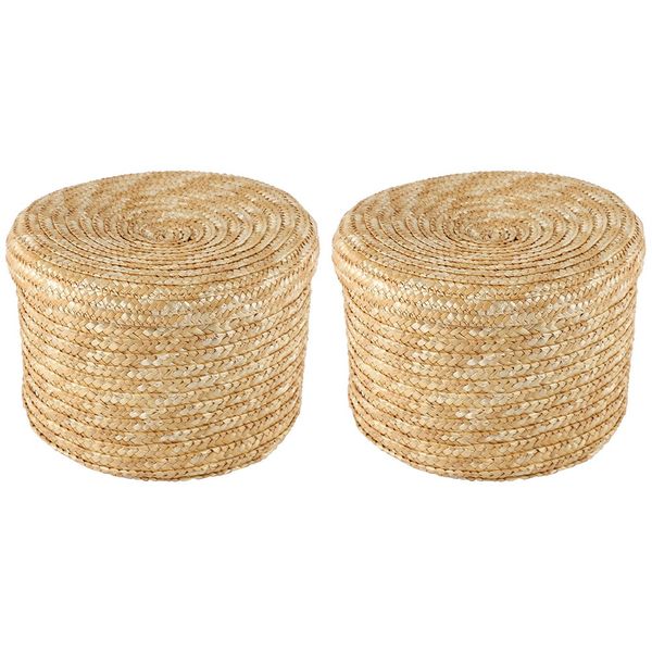 Wheat Straw Woven Storage Basket Innovative Basket(Medium )