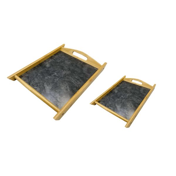 2 Piece Lightweight Wooden Serving Tray Set JC-135