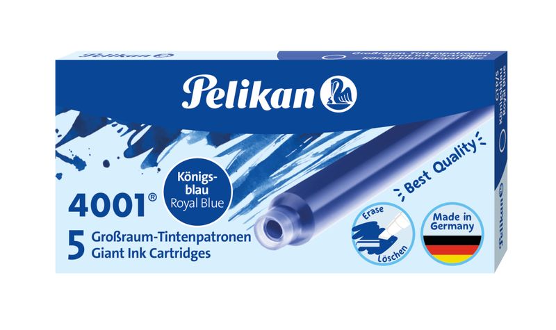 Pelikan Giant Ink Cartridges GTP/5 Ink 4001 Royal Blue x 5 Value Pack